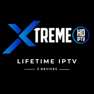 Xtreme HD IPTV Lifetime subscription for 3 devices with unlimited streaming access.